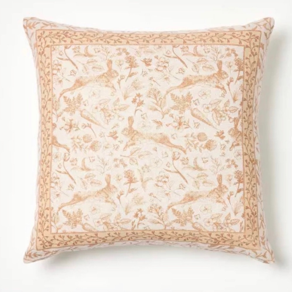 Printed Easter Toile Block Print Square Throw Pillow - Threshold Studio McGee
